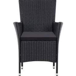 vidaXL 9-delige Tuinset poly rattan zwart