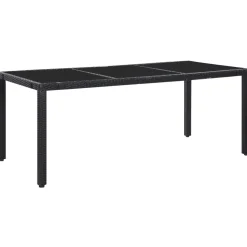 vidaXL 9-delige Tuinset poly rattan zwart