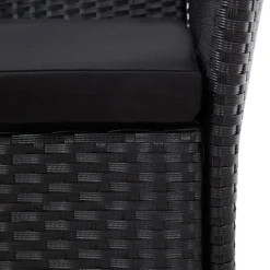 vidaXL 9-delige Tuinset poly rattan zwart