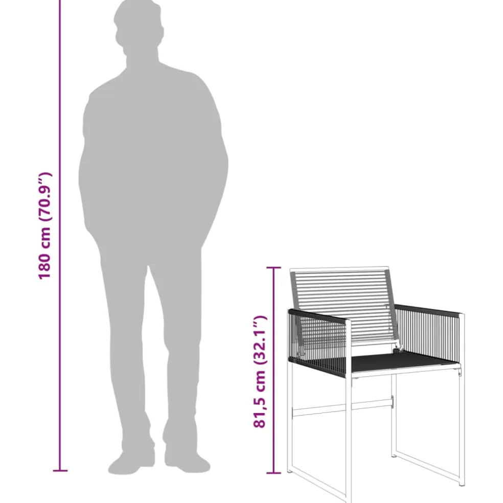 vidaXL 5-delige Tuinset poly rattan zwart