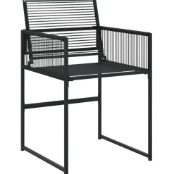 vidaXL 5-delige Tuinset poly rattan zwart