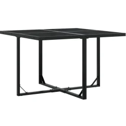 vidaXL 5-delige Tuinset poly rattan zwart