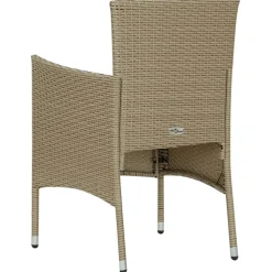 vidaXL 7-delige Tuinset poly rattan beige