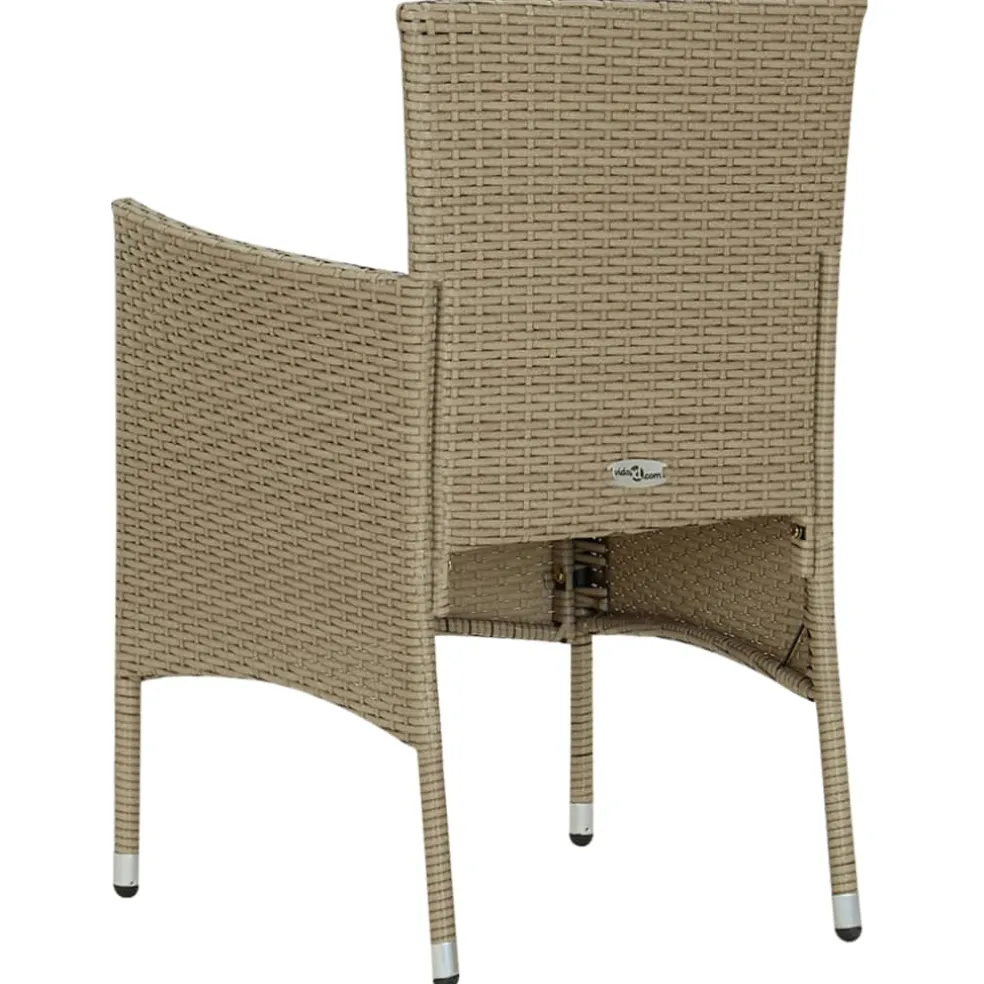 vidaXL 7-delige Tuinset poly rattan beige