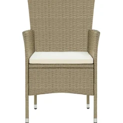 vidaXL 7-delige Tuinset poly rattan beige