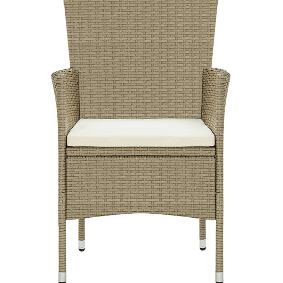 vidaXL 7-delige Tuinset poly rattan beige