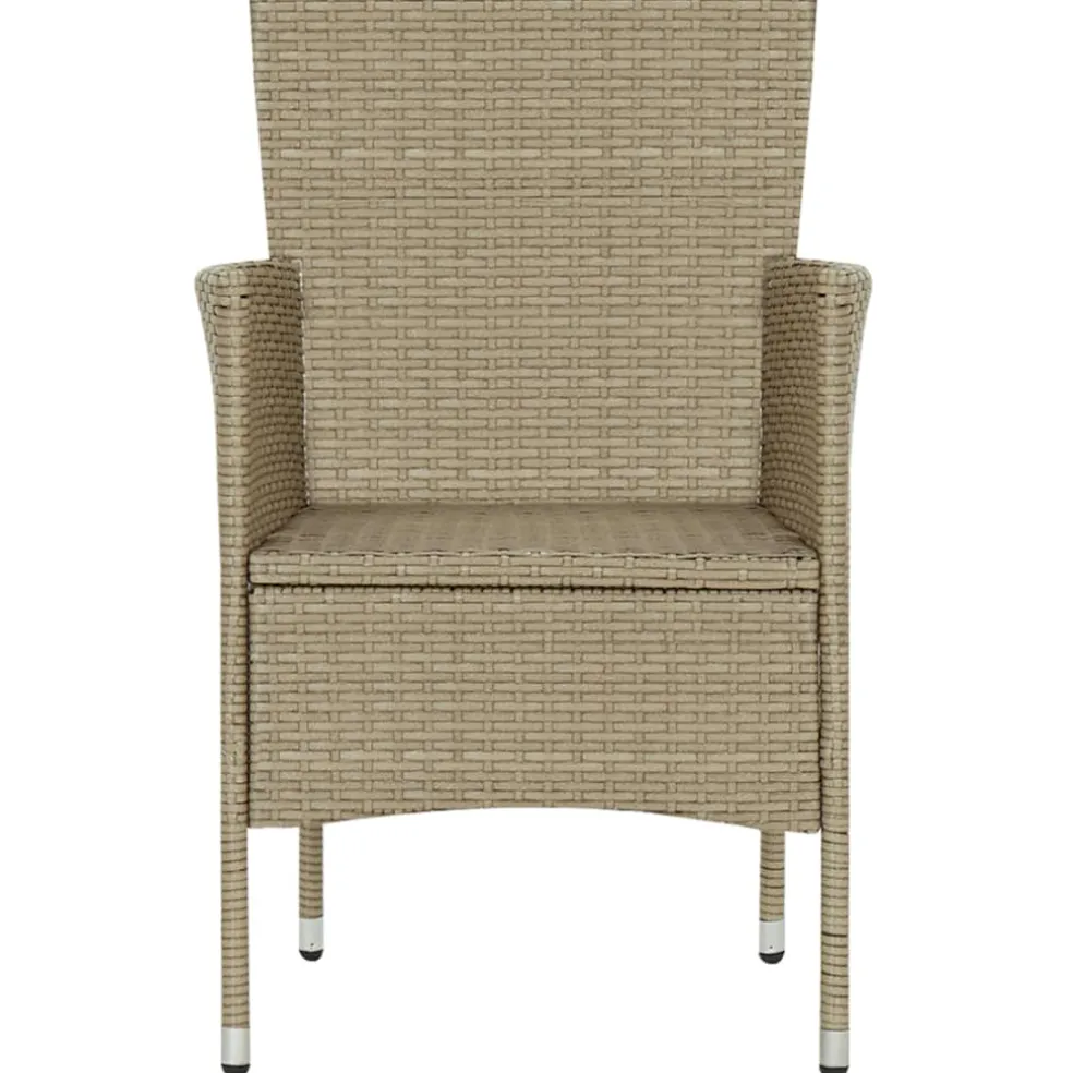 vidaXL 7-delige Tuinset poly rattan beige