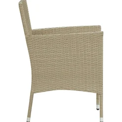 vidaXL 7-delige Tuinset poly rattan beige