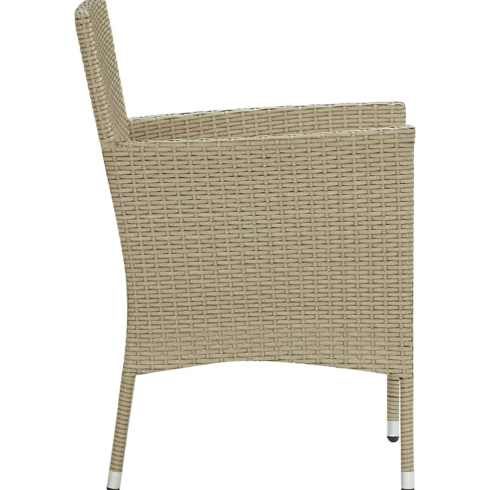vidaXL 7-delige Tuinset poly rattan beige