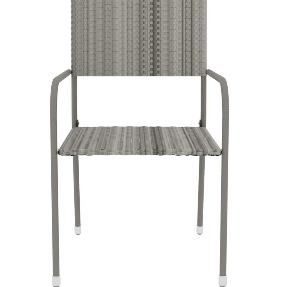 vidaXL 3-delige Tuinset poly rattan grijs