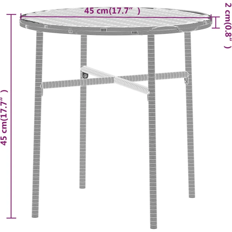 vidaXL 3-delige Tuinset poly rattan grijs