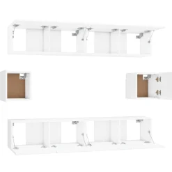 vidaXL 6-delige Tv-meubelset bewerkt hout wit