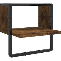 vidaXL 4-delige Wandschappenset met stangen bewerkt hout gerookt eiken