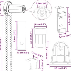 vidaXL 19-delig rolgordijnbeslag 18 mm