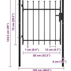 vidaXL Deurhek BOXTEL met speerpunt bovenaan 100x75 cm