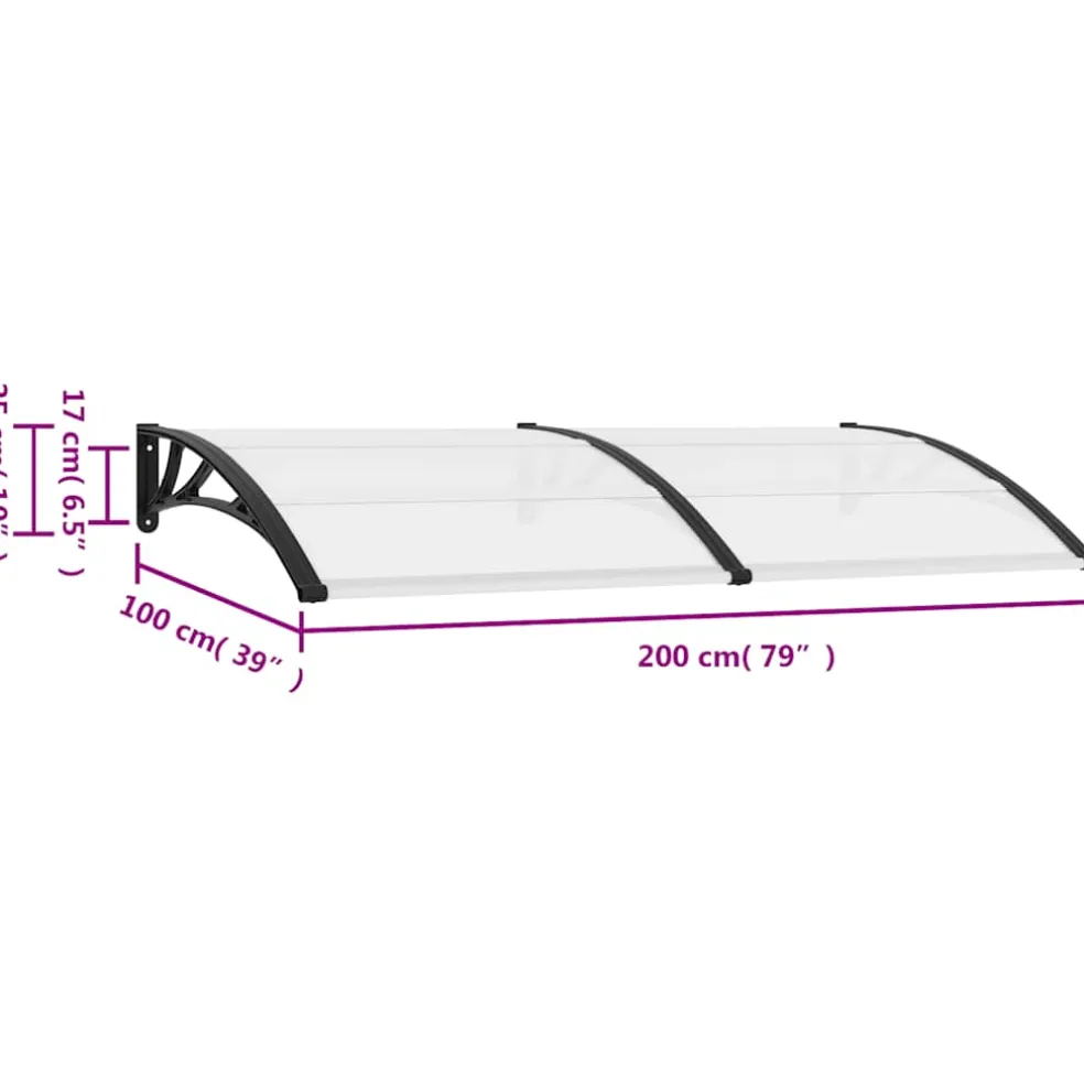 vidaXL Deurluifel 200x100 cm PC zwart