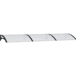 vidaXL Deurluifel 300x75 cm polycarbonaat zwart en transparant