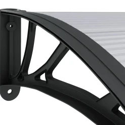 vidaXL Deurluifel 300x75 cm polycarbonaat zwart en transparant