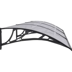 vidaXL Deurluifel 300x75 cm polycarbonaat zwart en transparant