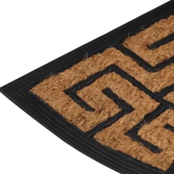 vidaXL Deurmat halfrond 45x75 cm rubber en kokosvezel