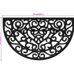 vidaXL Deurmat halfrond 45x75 cm rubber