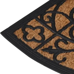 vidaXL Deurmat halfrond 45x75 cm rubber en kokosvezel