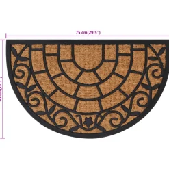 vidaXL Deurmat halfrond 45x75 cm rubber en kokosvezel
