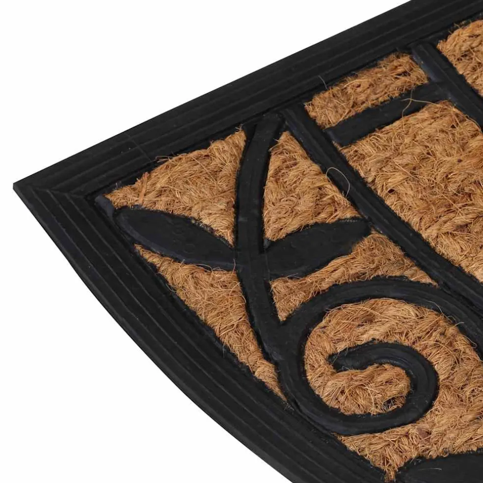vidaXL Deurmat halfrond 45x75 cm rubber en kokosvezel