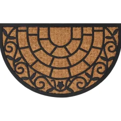 vidaXL Deurmat halfrond 45x75 cm rubber en kokosvezel