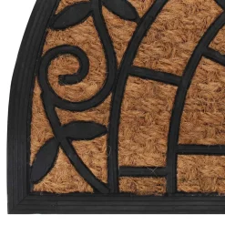 vidaXL Deurmat halfrond 45x75 cm rubber en kokosvezel