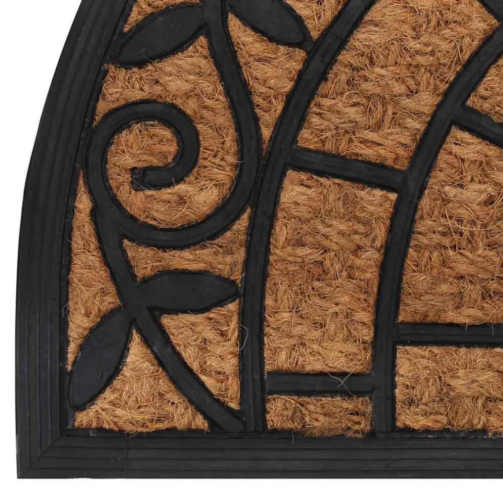 vidaXL Deurmat halfrond 45x75 cm rubber en kokosvezel
