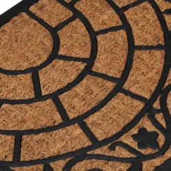 vidaXL Deurmat halfrond 45x75 cm rubber en kokosvezel