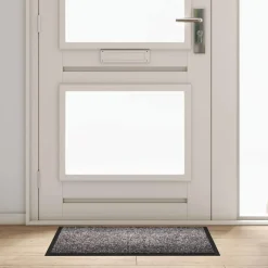 vidaXL Deurmat Lichtgrijs 60 x 80 x 1.2 cm Teddy Stof