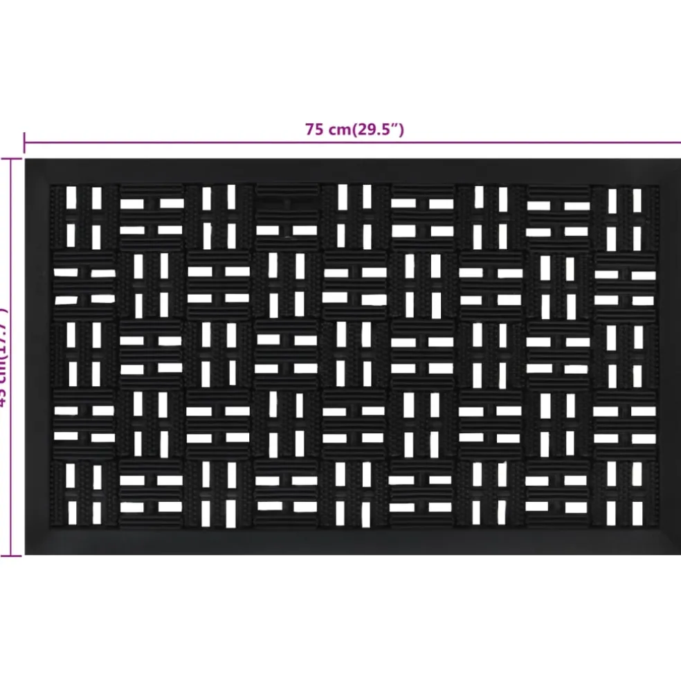 vidaXL Deurmat rechthoekig 45x75 cm rubber