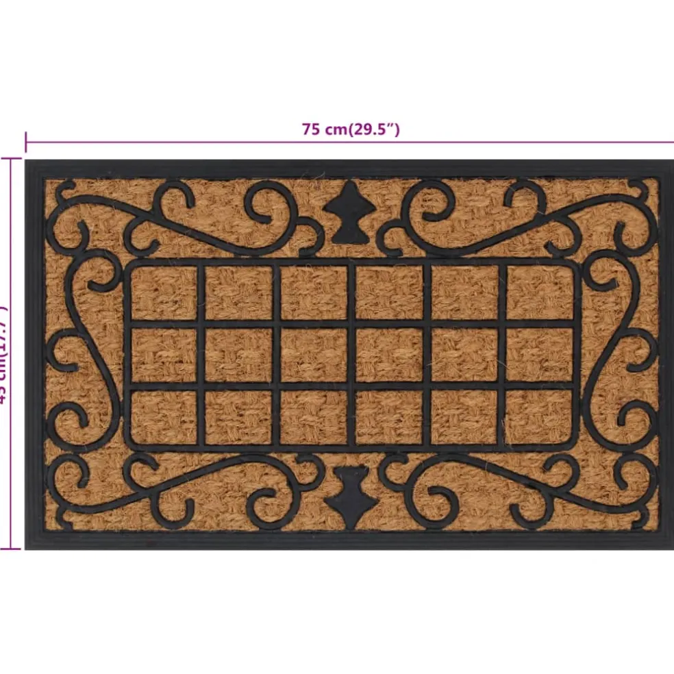 vidaXL Deurmat rechthoekig 45x75 cm rubber en kokosvezel