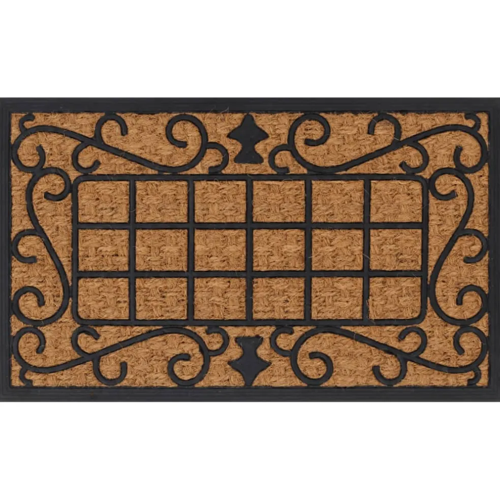 vidaXL Deurmat rechthoekig 45x75 cm rubber en kokosvezel