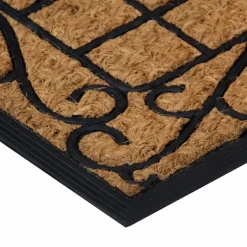 vidaXL Deurmat rechthoekig 45x75 cm rubber en kokosvezel