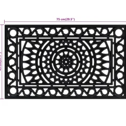vidaXL Deurmat rechthoekig 45x75 cm rubber