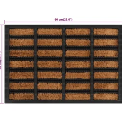vidaXL Deurmat rechthoekig 40x60 cm rubber en kokosvezel