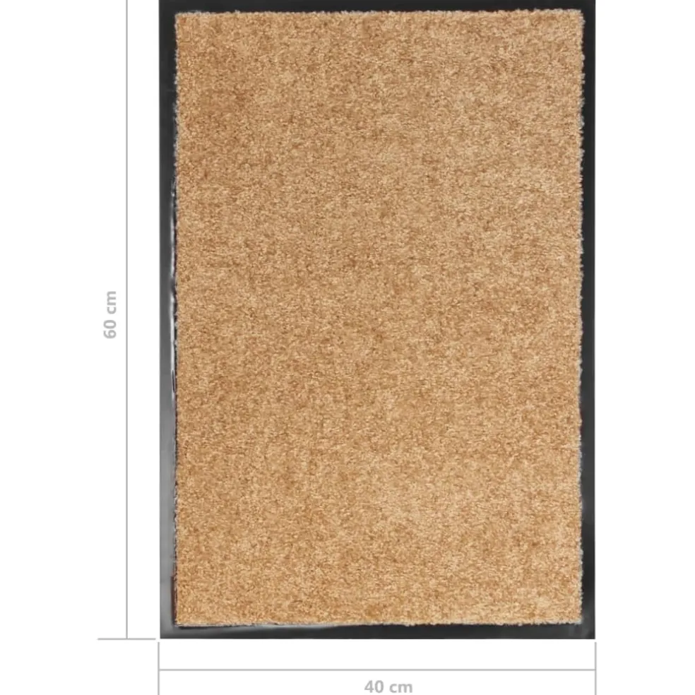 vidaXL Deurmat wasbaar 40x60 cm crème