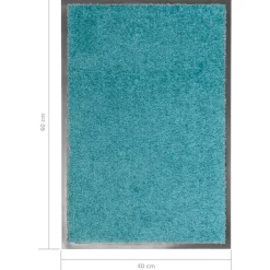 vidaXL Deurmat wasbaar 40x60 cm cyaan