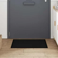 vidaXL Deurmat Zwart 60 x 80 x 1.2 cm Teddy Stof