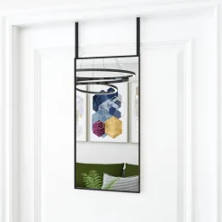 vidaXL Deurspiegel 30x60 cm glas en aluminium zwart