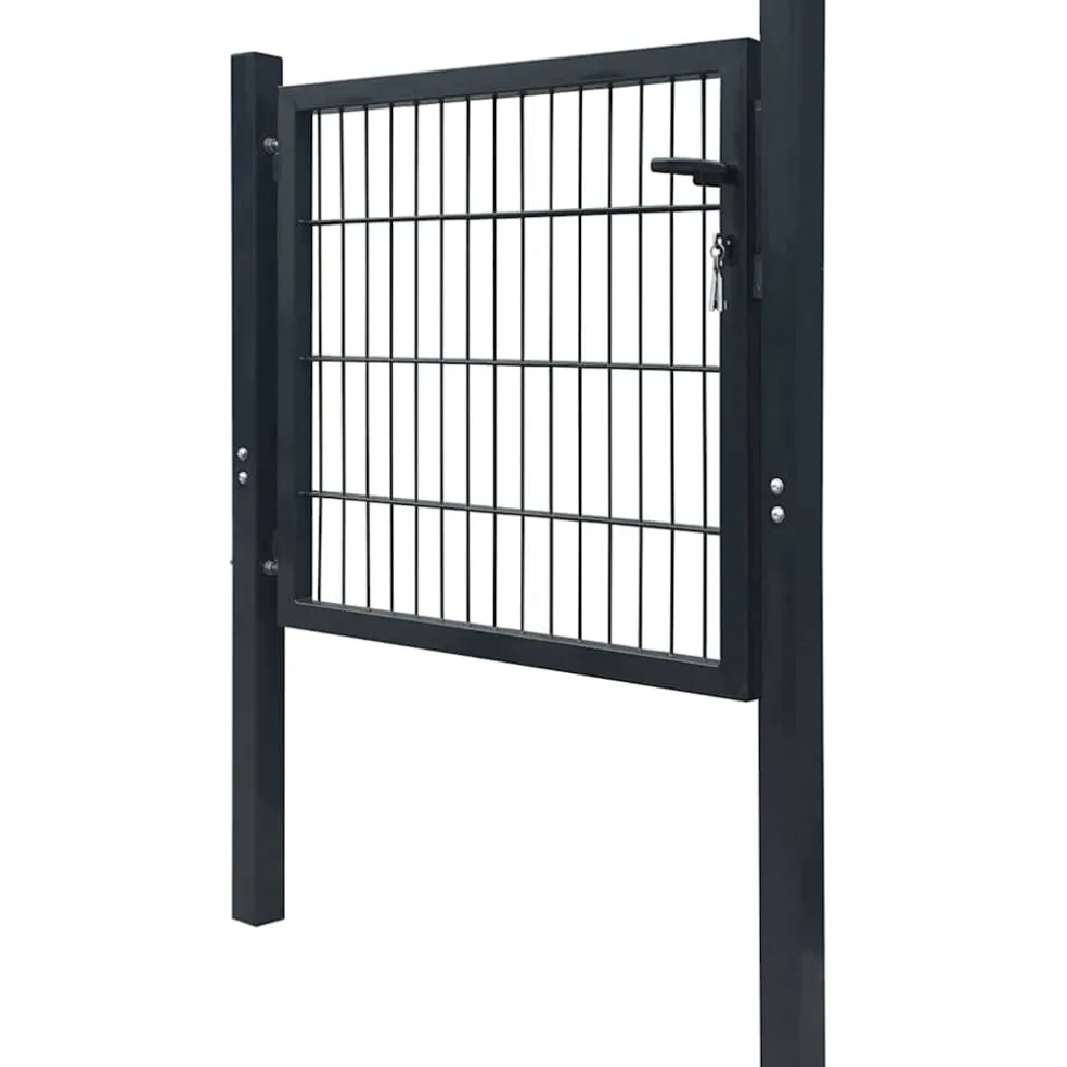 vidaXL 2D Hekpoort (Enkel) Antracietgrijs 100x80 cm