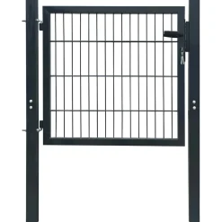 vidaXL 2D Hekpoort (Enkel) Antracietgrijs 100x80 cm