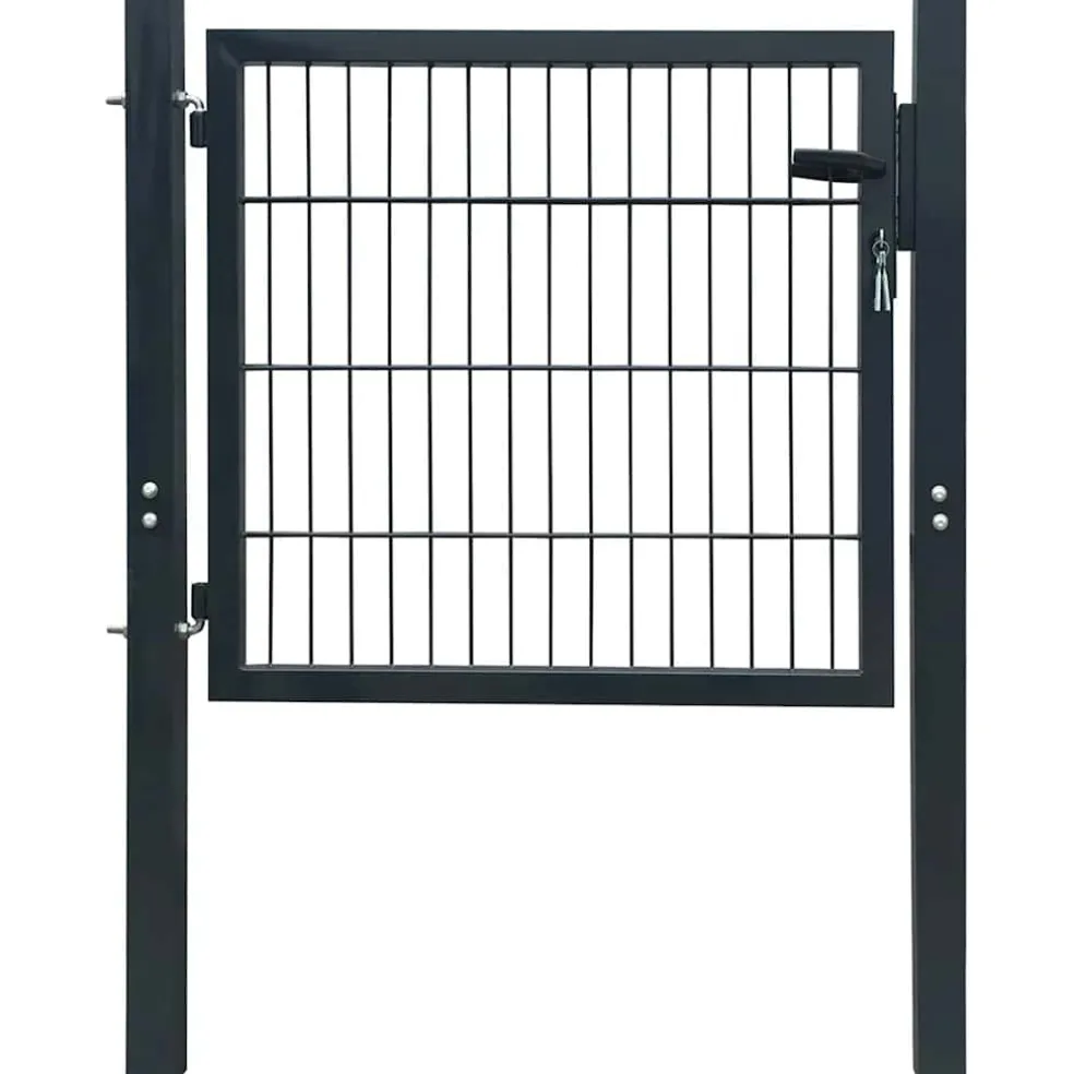 vidaXL 2D Hekpoort (Enkel) Antracietgrijs 100x80 cm