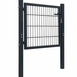 vidaXL 2D Hekpoort (Enkel) Antracietgrijs 100x80 cm