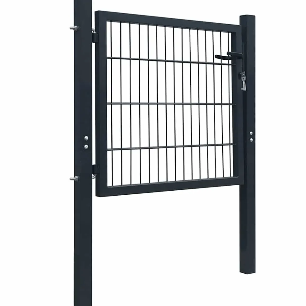vidaXL 2D Hekpoort (Enkel) Antracietgrijs 100x80 cm
