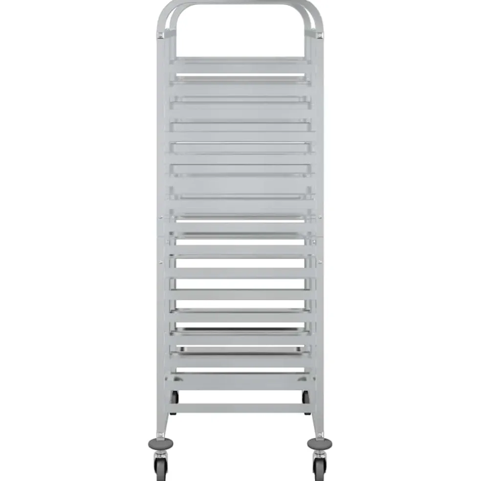vidaXL Dienbladenwagen met 32 GN-bakken 75x55x162,5 cm roestvrij staal