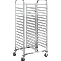 vidaXL Dienbladenwagen met 32 GN-bakken 75x55x162,5 cm roestvrij staal